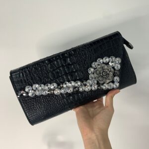 [YX]Diamond-encrusted alligator clutch bag