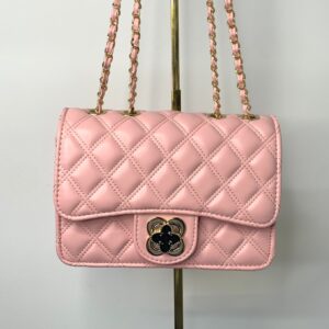 [YX]Pink lattice bag